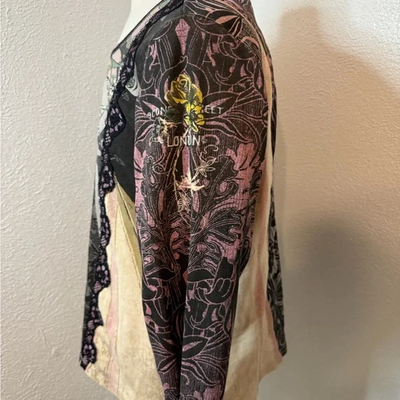 🌸 Vanilla Sugar Mixed Media Top – Boho Floral Vibes 🛍 Size 1X Gently Worn - Picture 2 of 4